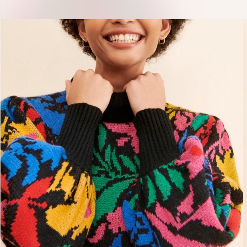 FARM Rio Multicolor Floral Sweater Dress - Picture 3 of 3